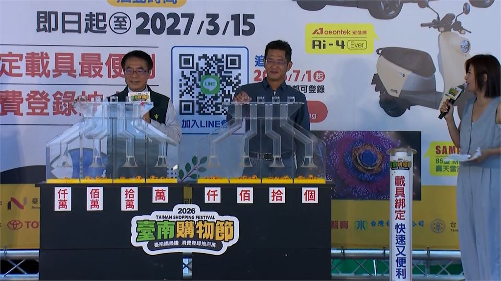 2026年臺南購物節開跑　黃偉哲抽出7輛智慧電車
