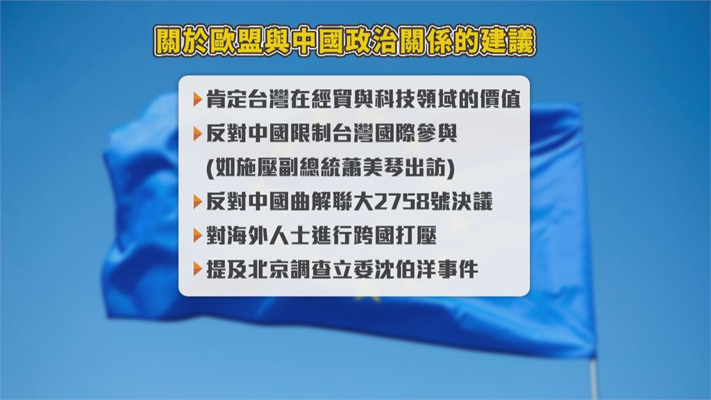 歐議會挺台、肯定深化歐台關係　德法暗指中國造成市場扭曲