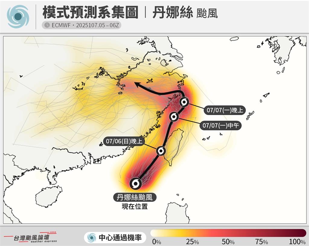 丹娜絲強襲台灣「恐轉中颱」!專家曝「若貫穿黑水溝」:這1地區風雨更猛烈