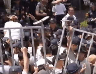 陳智菡竟喊「太熱想找樹蔭乘涼」才爬拒馬!PO抓痕照嗆警察:要辦就來