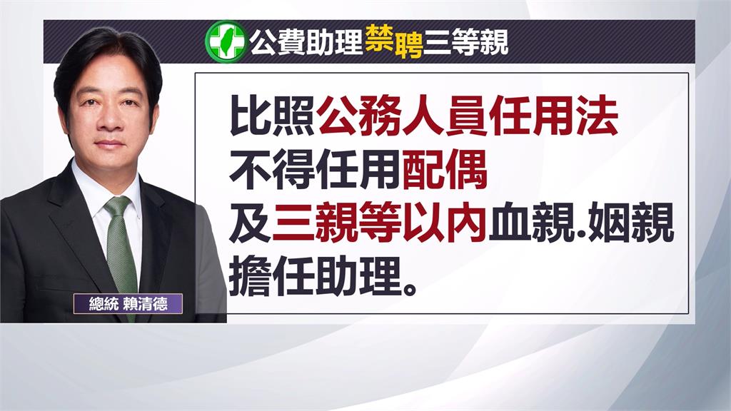 林岱樺助理費案!賴清德裁示 禁民代任用三等親當助理