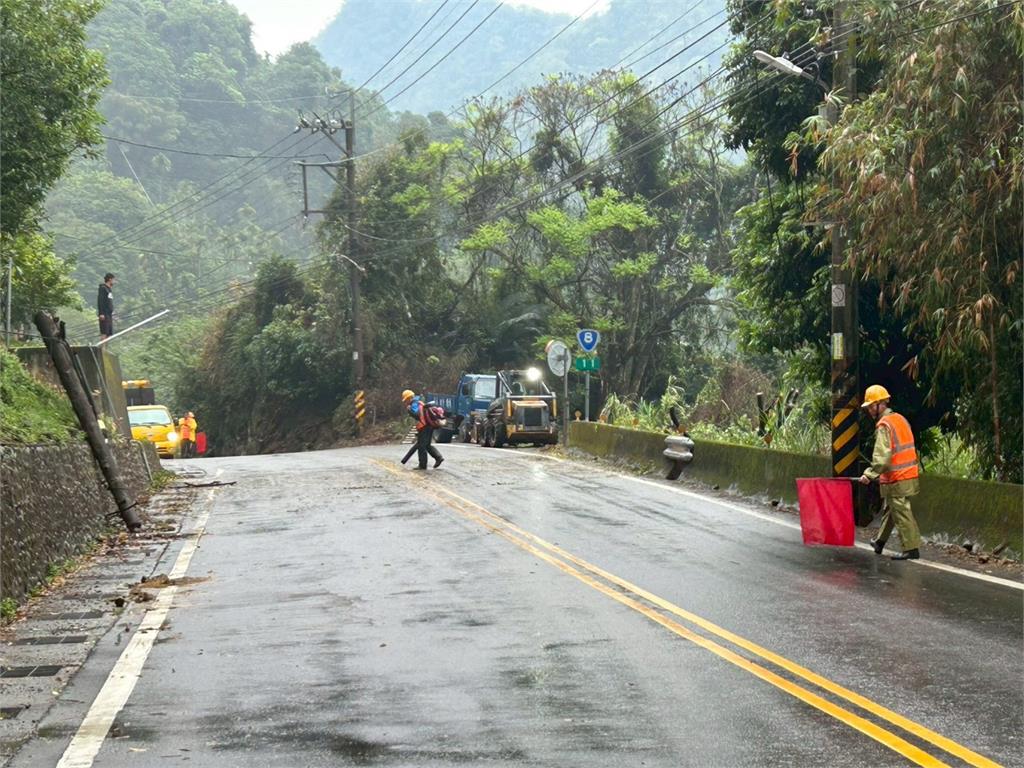 快新聞／豪雨成災！台8線東勢段路樹、電桿倒塌　交通一度受阻