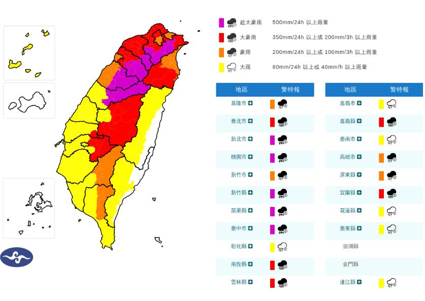 快新聞／中颱巴威襲台了！22縣市雨彈狂轟　新北等5地慎防超大豪雨