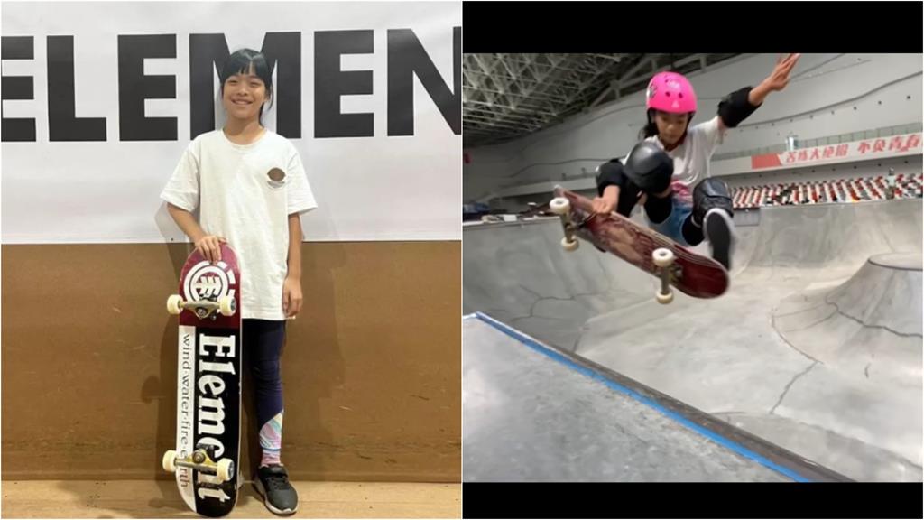 杭州亞運／連3摔也不怕！11歲「天才滑板少女」林逸凡公園式決賽奪第8名