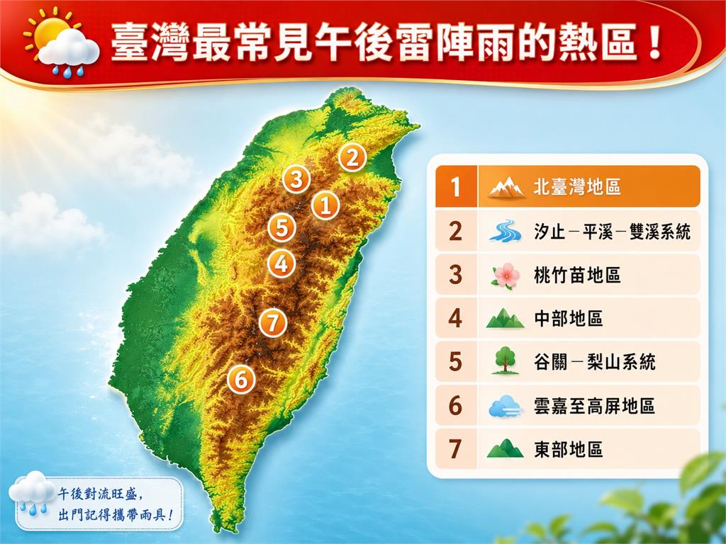 炙熱陽光高溫飆36°C！「這天」起午後雨區擴大　專家示警：1地最易下冰雹