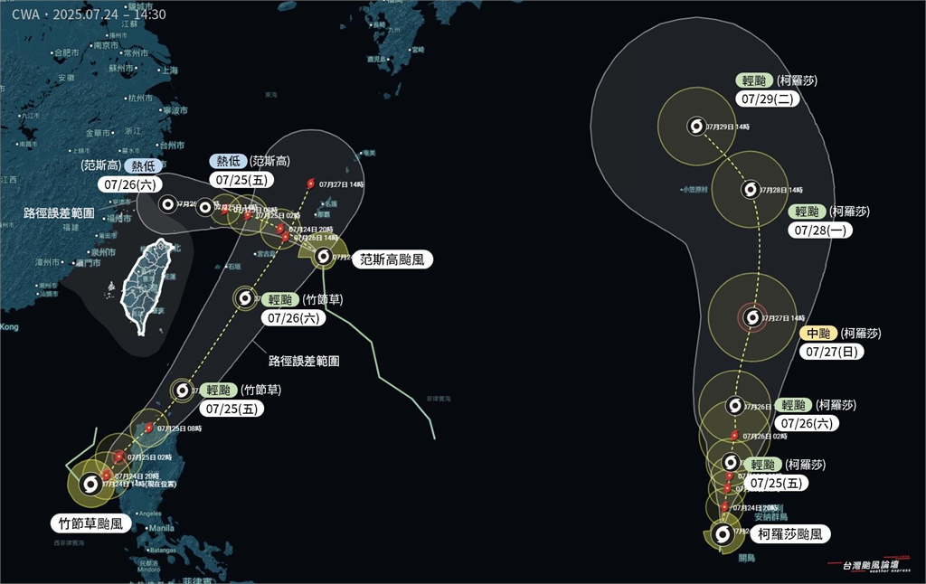 726前夕3颱共舞!專家親揭「放颱風假機率」點名3地區注意雨彈狂炸