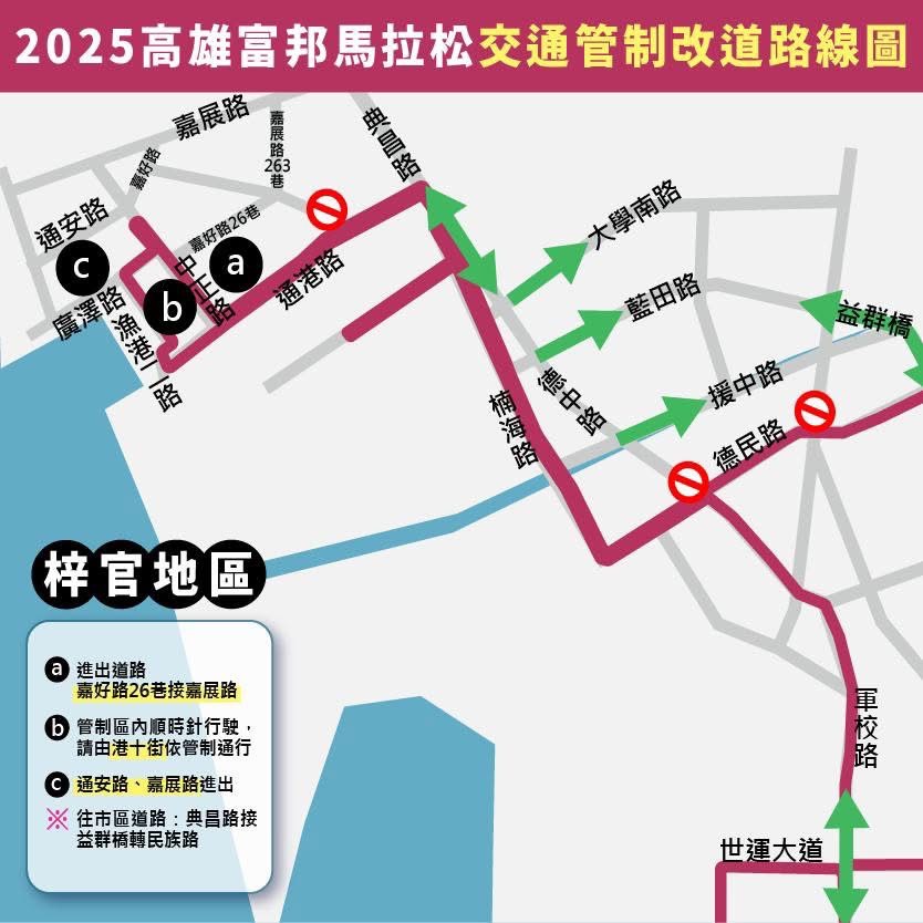 2025高雄富邦馬拉松1/11-12交通管制 城市啦啦隊最後招募