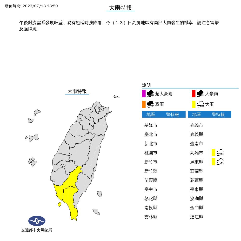 快新聞／午後雨彈來了！  這2縣市大雨特報 