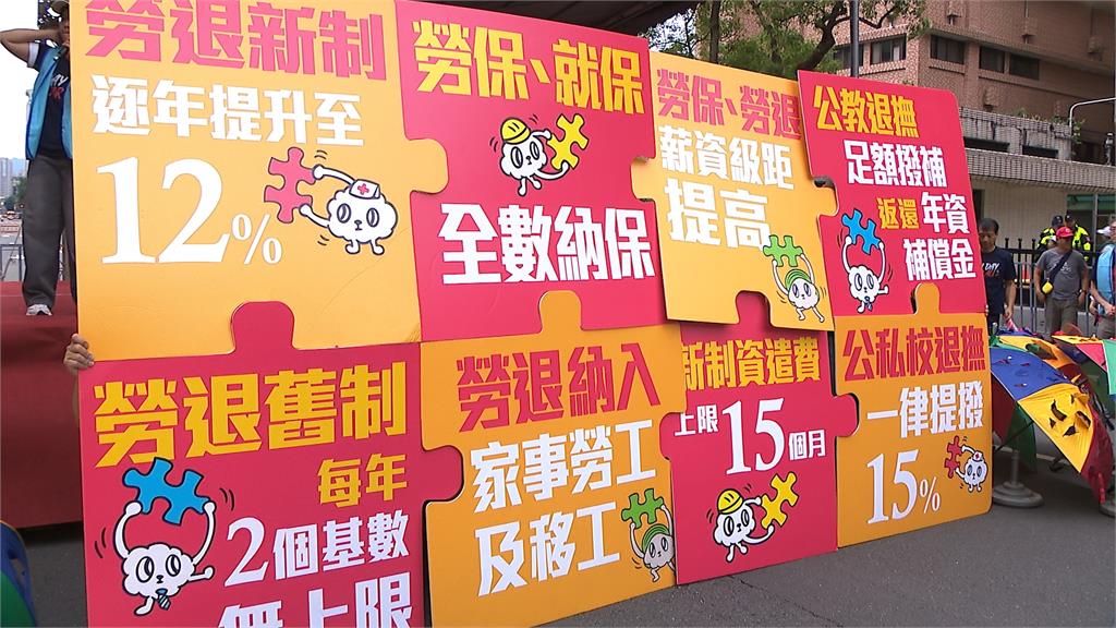 五一萬名勞工上街頭! 拋八大訴求  爭勞退提繳12％