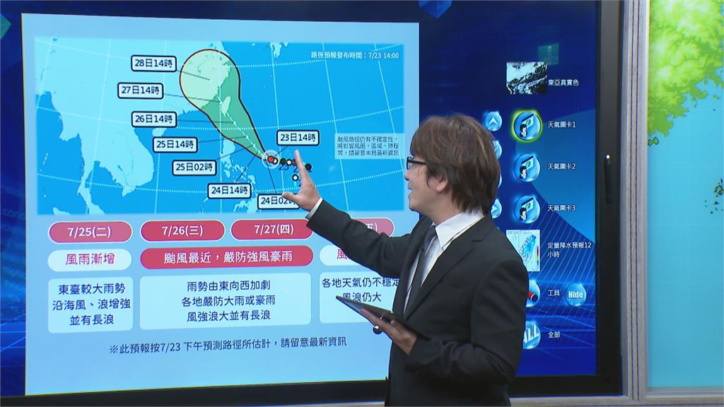 颱風「杜蘇芮」直撲台灣　估週三、週四影響最劇烈