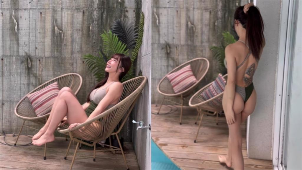  巫苡萱穿高衩挖空泳衣洩S曲線　一轉身全網心頭一緊：太犯規了…