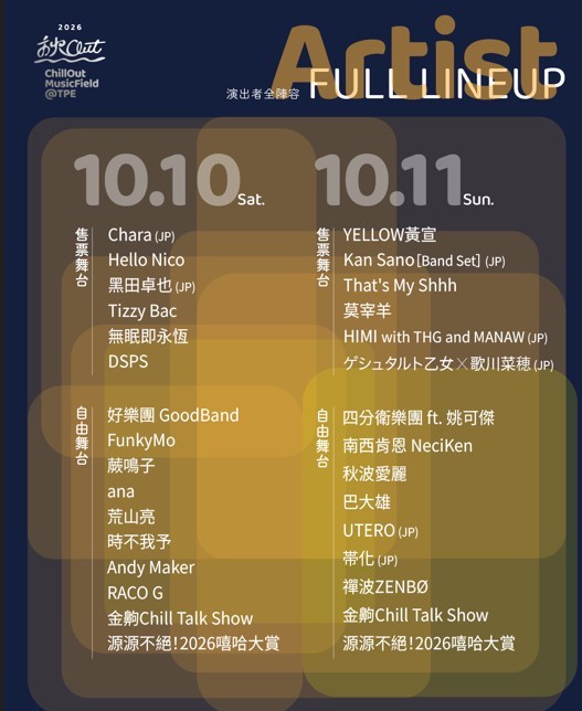 快新聞/2026秋Out音樂節來了!超大咖卡司震撼出爐 精彩內容一次搶先看