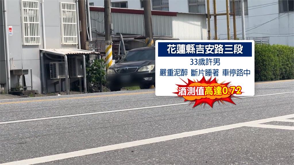 酒駕男車停路中呼呼大睡　警敲窗叫醒　酒測值高達0.72