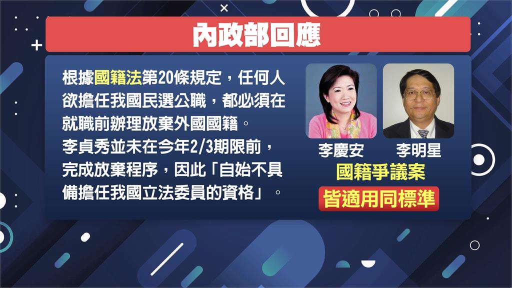 游盈隆稱「國籍法」處理李貞秀實屬牽強　　卓：做法沒錯