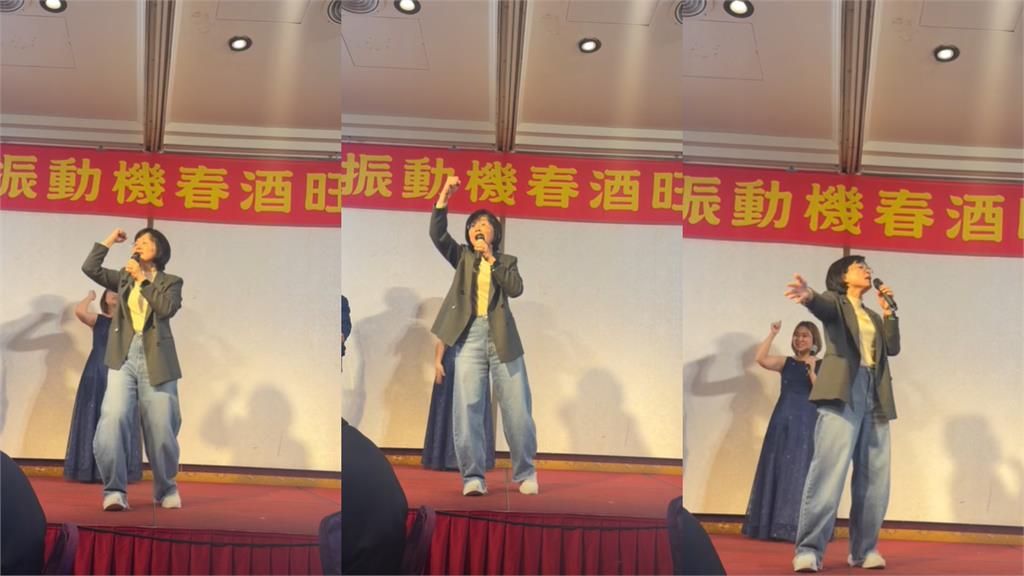 春酒歌手熱唱「衝衝衝」竟是蘇巧慧！身影「重疊蘇貞昌」網震驚：有被嚇到