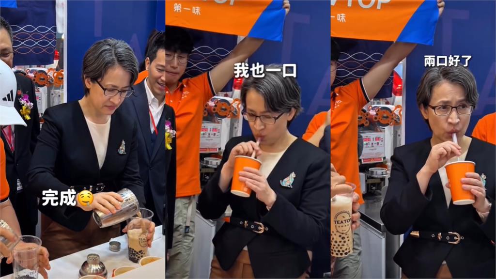 蕭美琴「突轉職搖珍奶」反差畫面流出！他秒點名「蔡英文開戰」網笑瘋：太可怕了