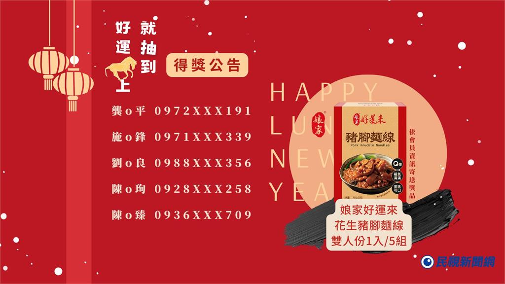 限時活動  /  馬年好運到！民視新聞網推下載 APP 抽獎活動 開春好禮一起抽
