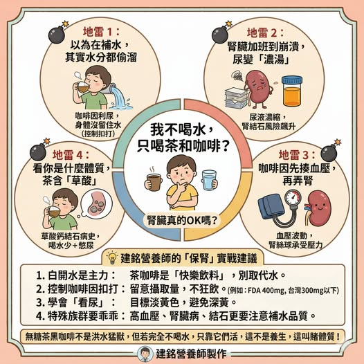 黑咖啡、濃茶每天當水喝?營養師示警「4地雷」恐在默默傷腎!