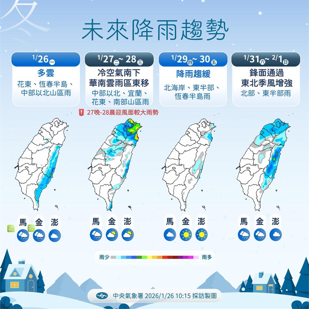 快新聞／把握好天氣！明起轉濕冷　下一波冷空氣報到時間曝