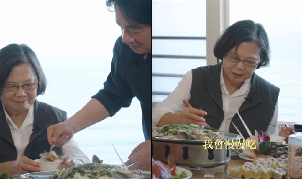 賴清德揪聚餐！蔡英文低頭狂吃「整桌掃一遍」全被拍　嗨喊：每個月都來