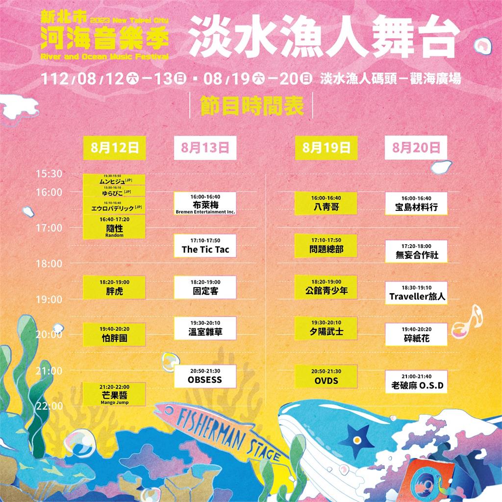 ♫2023新北市河海音樂季登場　淡水漁人舞台打頭陣開唱♫
