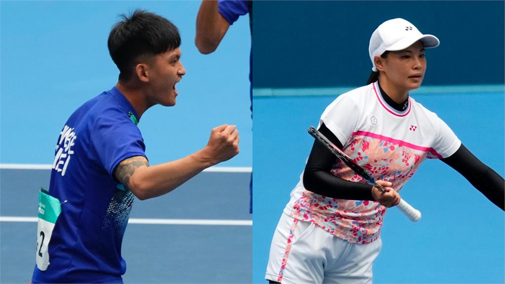 林韋傑、黃奪首勝!軟網混雙小組賽5:3擊退菲律賓 杭州亞運/軟網混雙林韋傑、黃詩媛