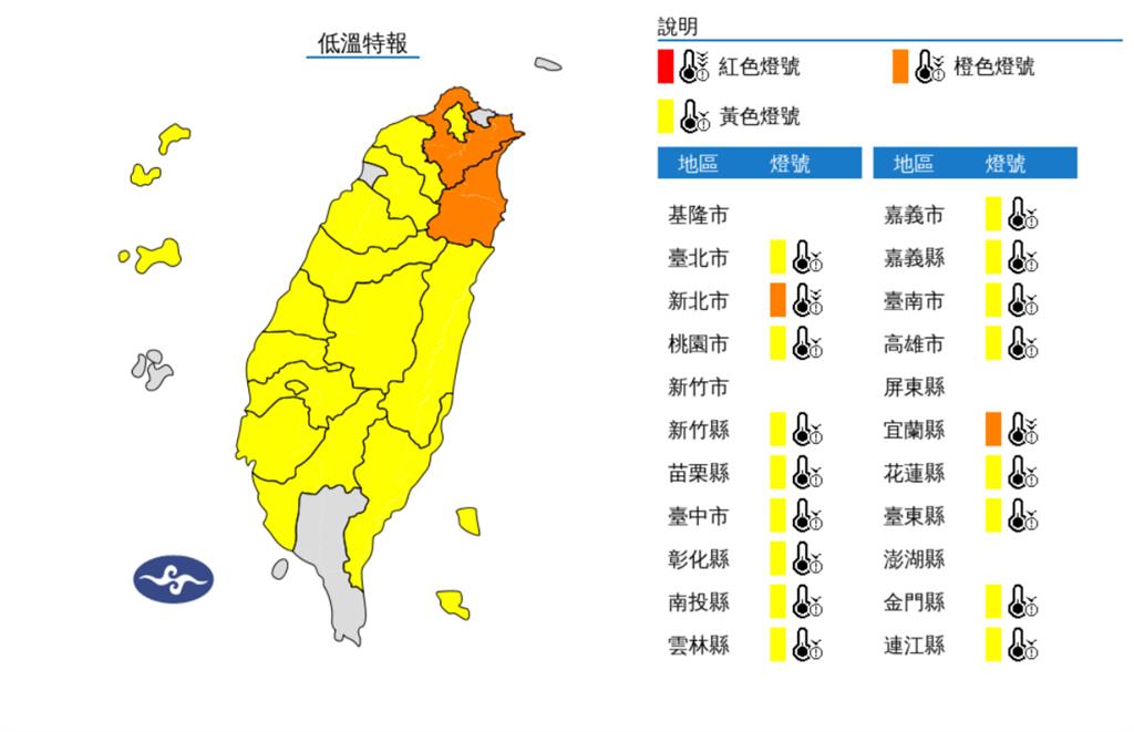 快新聞／冷颼颼！18縣市低溫特報　最冷下探10度