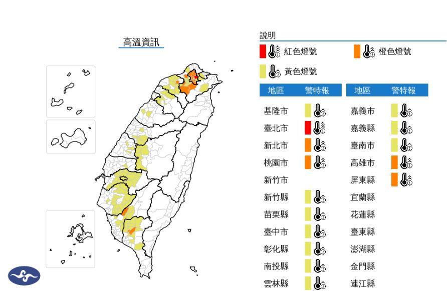 快新聞/投票注意防曬!15縣市狂響高溫燈號 「這4地」恐破38度