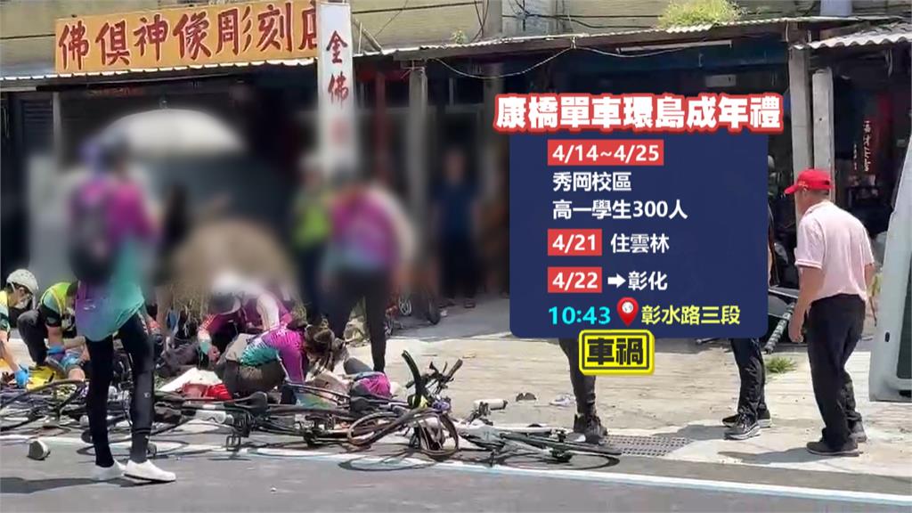 康橋學生單車環島車禍7生傷 逆向駕駛:當時在撿東西