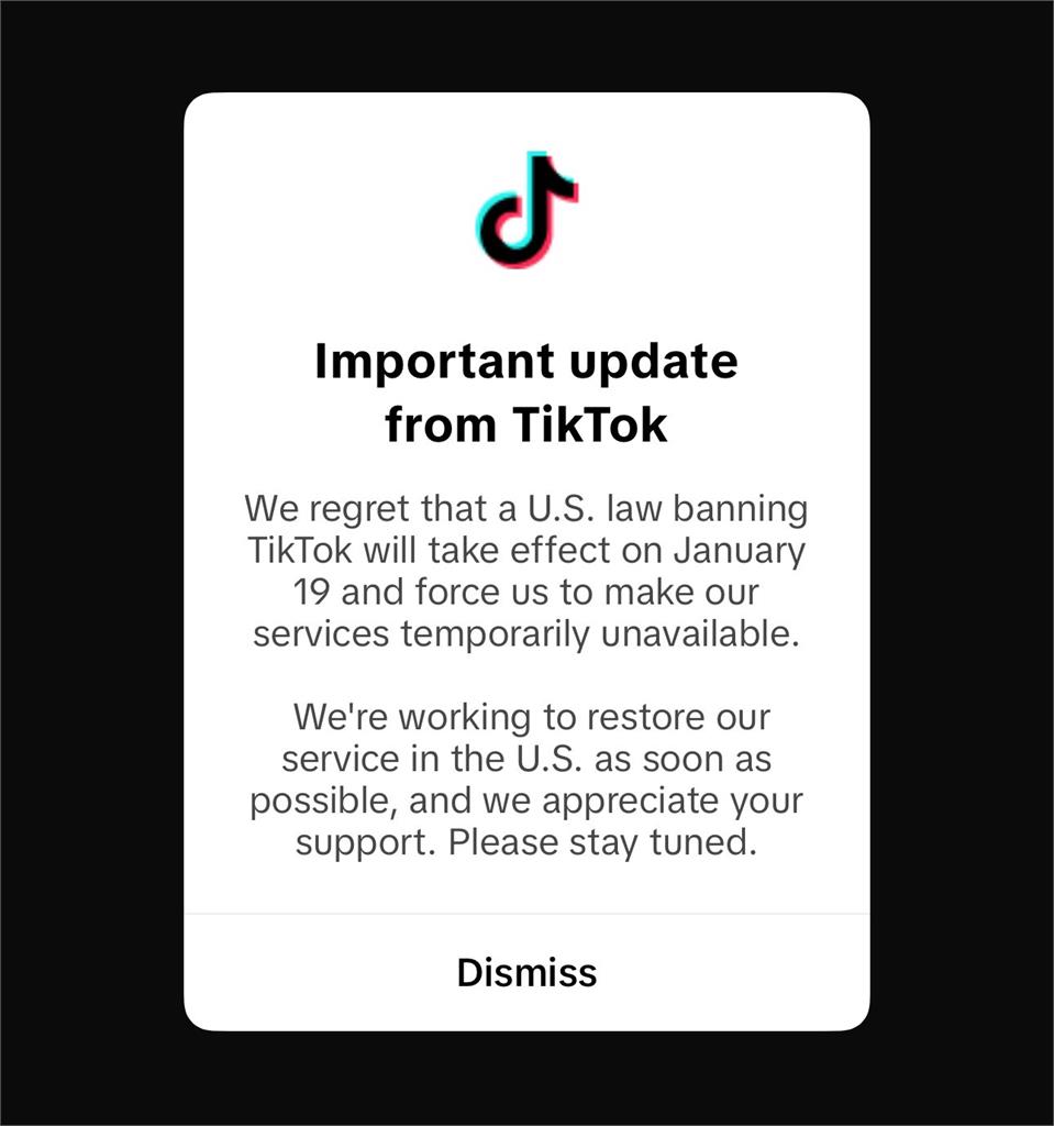 快新聞／封了！美國用戶收通知　TikTok宣布暫停提供服務