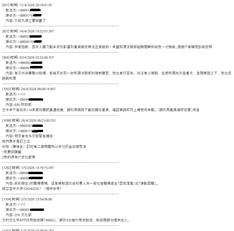 黃燈級資安警訊!OTP驗證平台Every8D被駭 政府、企業大量簡訊曝光
