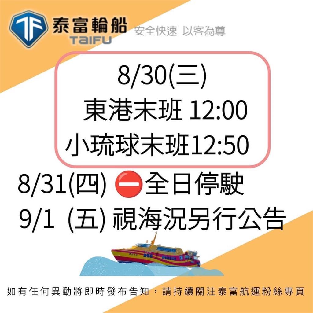 快新聞／蘇拉颱風最快今晚發海警　東港小琉球往返「船班異動」一次看