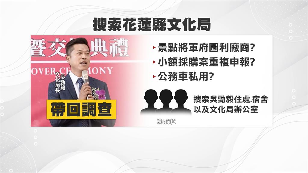 花蓮縣文化局遭搜! 徐榛蔚:相信局長清白