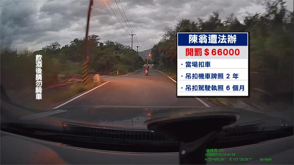 騎著「幽靈車」酒駕！　花蓮男子與警上演追逐戰長達5分鐘