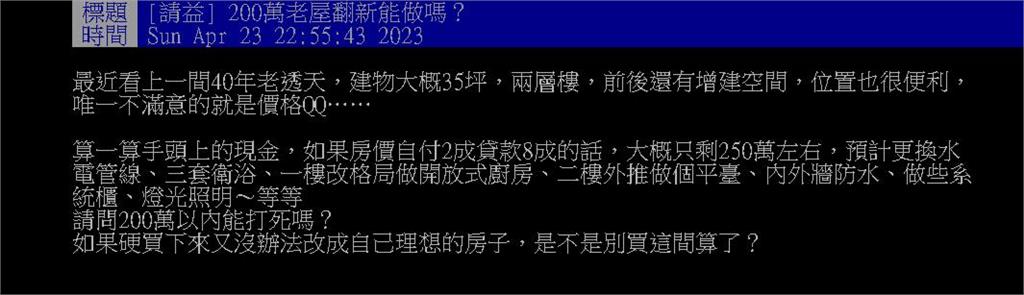 買40年透天厝「要花200萬翻新」！需求清單曝光內行狂勸：別找「他」