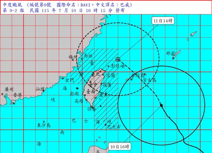 有幾個台灣大！中颱巴威「罕見巨大環流曝」　專家急喊：別看它變弱就輕敵