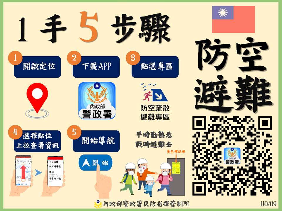 快新聞／收到警報別慌！萬安演習分區時間曝　1手5步驟「秒找防空避難處所」