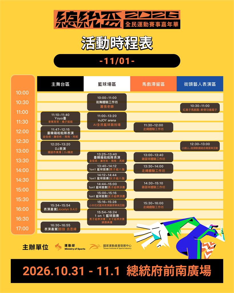 運發中心打造總統盃全民運動賽事嘉年華 結合運動娛樂音樂與親子體驗邀全民共襄盛舉