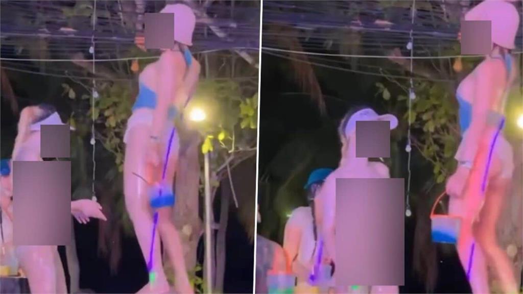 金髮妹潑水節熱舞！竟猛脫比基尼「水球大外露」畫面瘋傳…泰警急逮人下場曝光