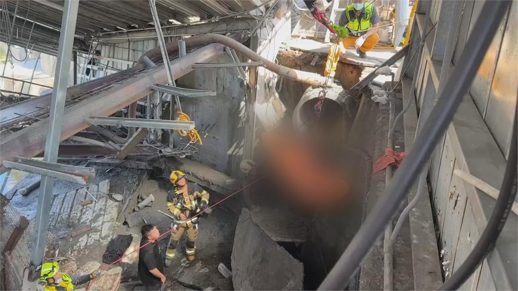 雲林工地地板加固突然坍塌 2工人摔4米深排水溝1人重傷