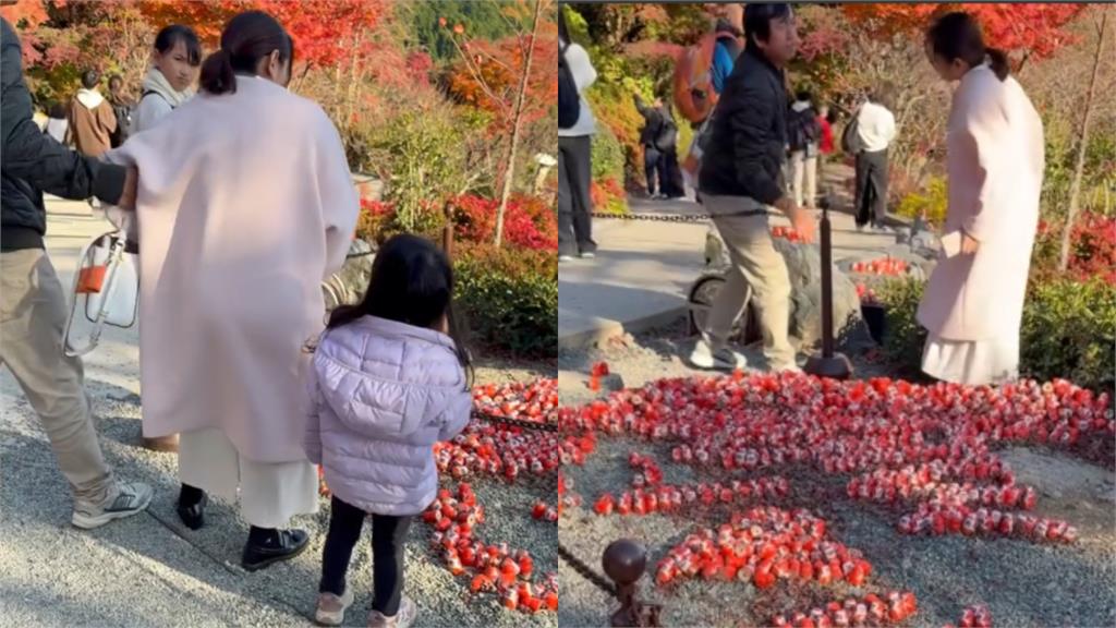 中國女遊客闖大阪勝尾寺踩「TW達摩陣」!惡意破壞畫面流出…台日網友氣炸