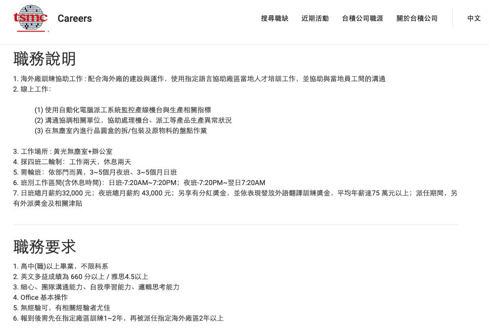 台積電「年薪75萬↑」高中職畢業也能進！文組職缺嚇壞網：比工程師更賺