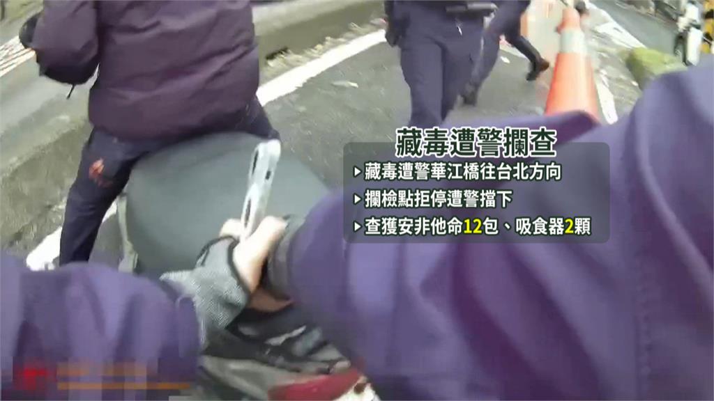 不配合臨檢還加速逃跑 遭警搜出毒品、吸食器