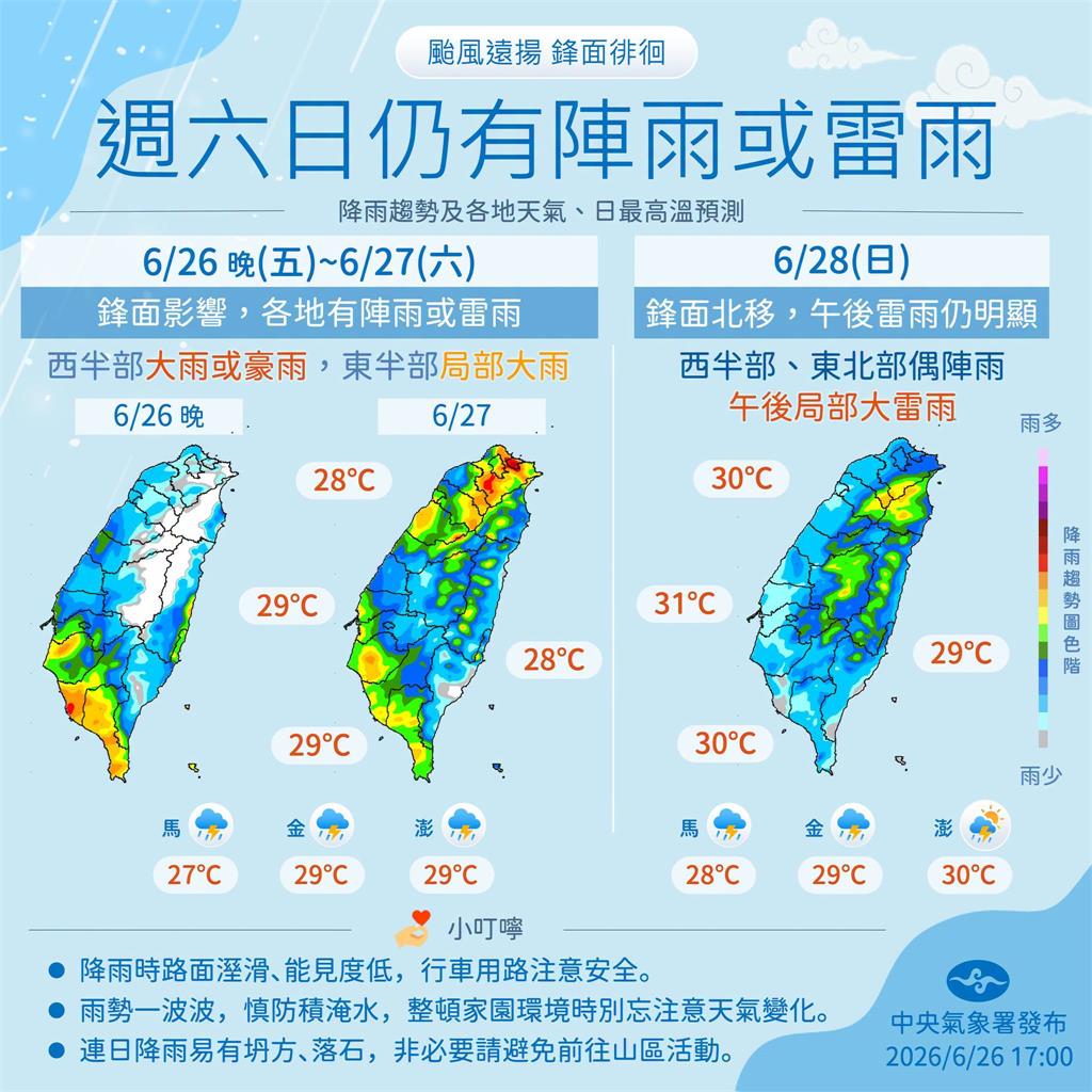 快新聞／雨彈開炸！全台防短延時豪雨　雙颱最新動向曝
