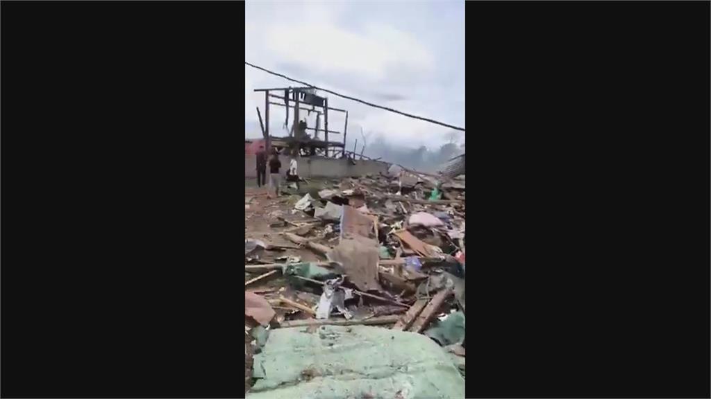 緬甸礦用炸藥儲存建築爆炸 恐怖蕈狀雲直衝天際
