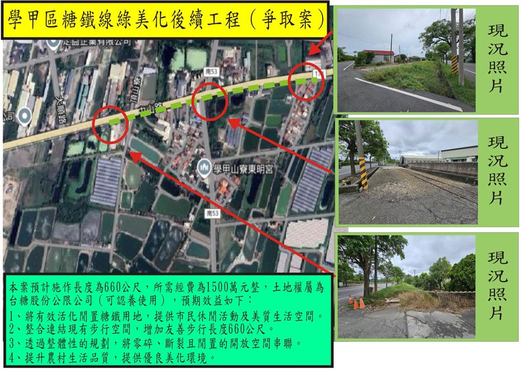 快新聞/林俊憲爭取1500萬中央經費 串連活化學甲區糖鐵休閒步道