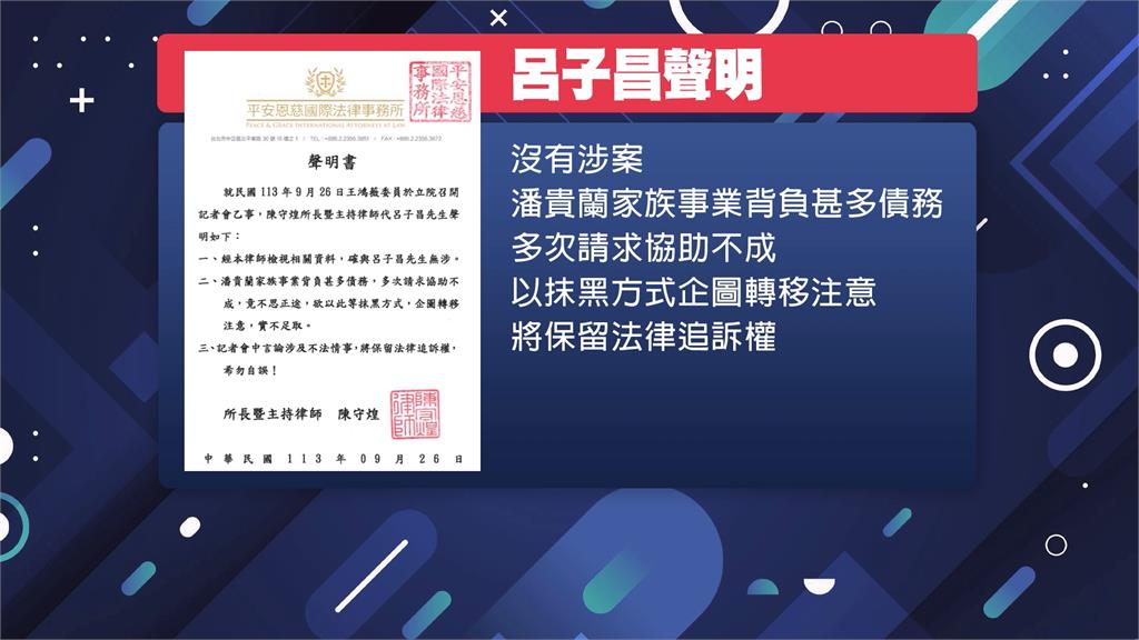 被控涉人頭洗錢拒還本票 國策顧問呂子昌嗆抹黑
