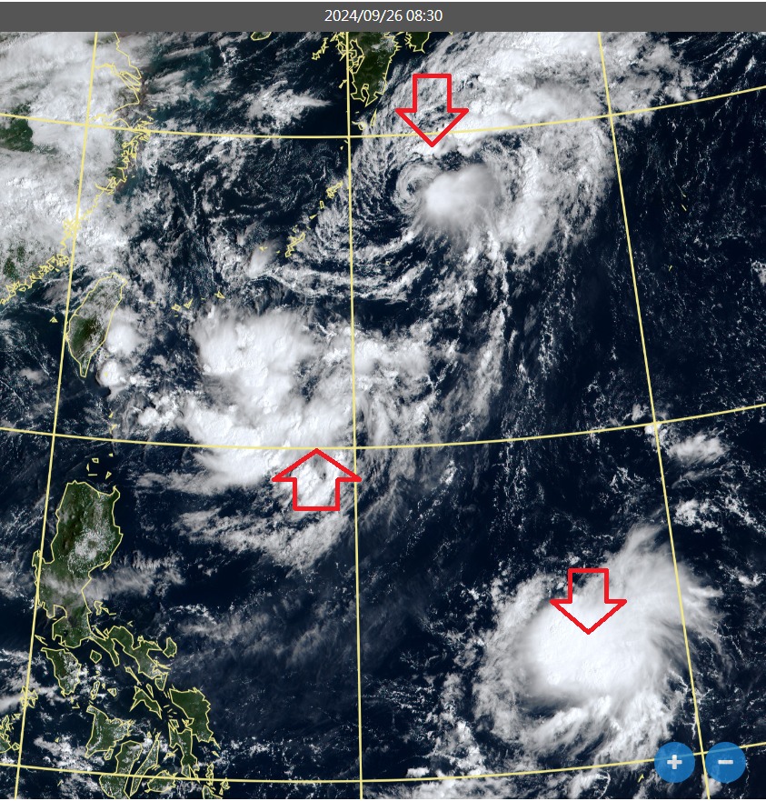 秋颱接連生成？鄭明典揭太平洋「3個旋轉雲團」示警：彼此有牽連