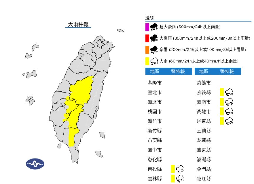 快新聞／雨彈開轟！6縣市大雨特報　「這縣市」慎防大雷雨、溪水暴漲