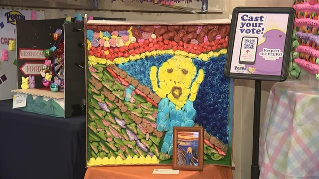 「棉花糖小雞」玩創意變身藝術品　美小鎮舉辦棉花糖藝術展